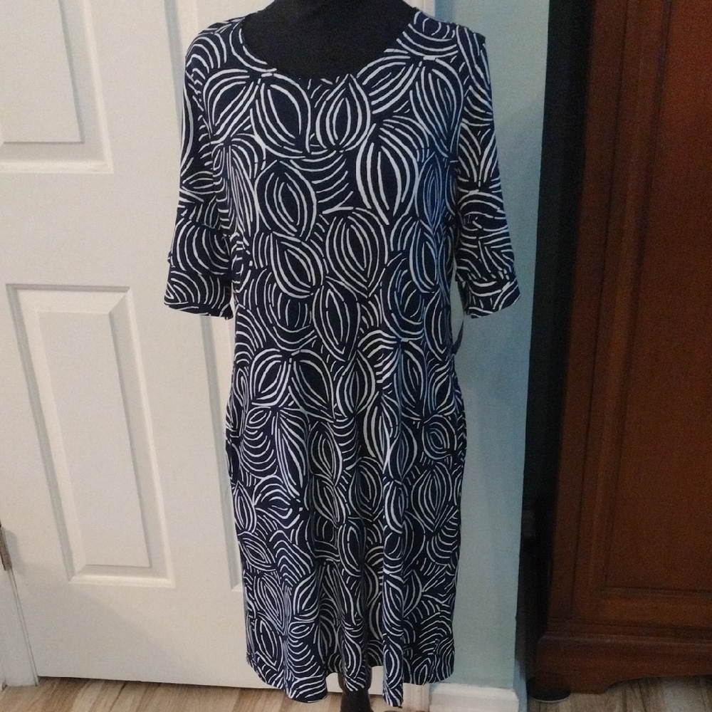 NWT Chico's Blue and White Patterned Dress